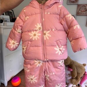Carter’s Pink Floral Puffer Jacket and Pants Set